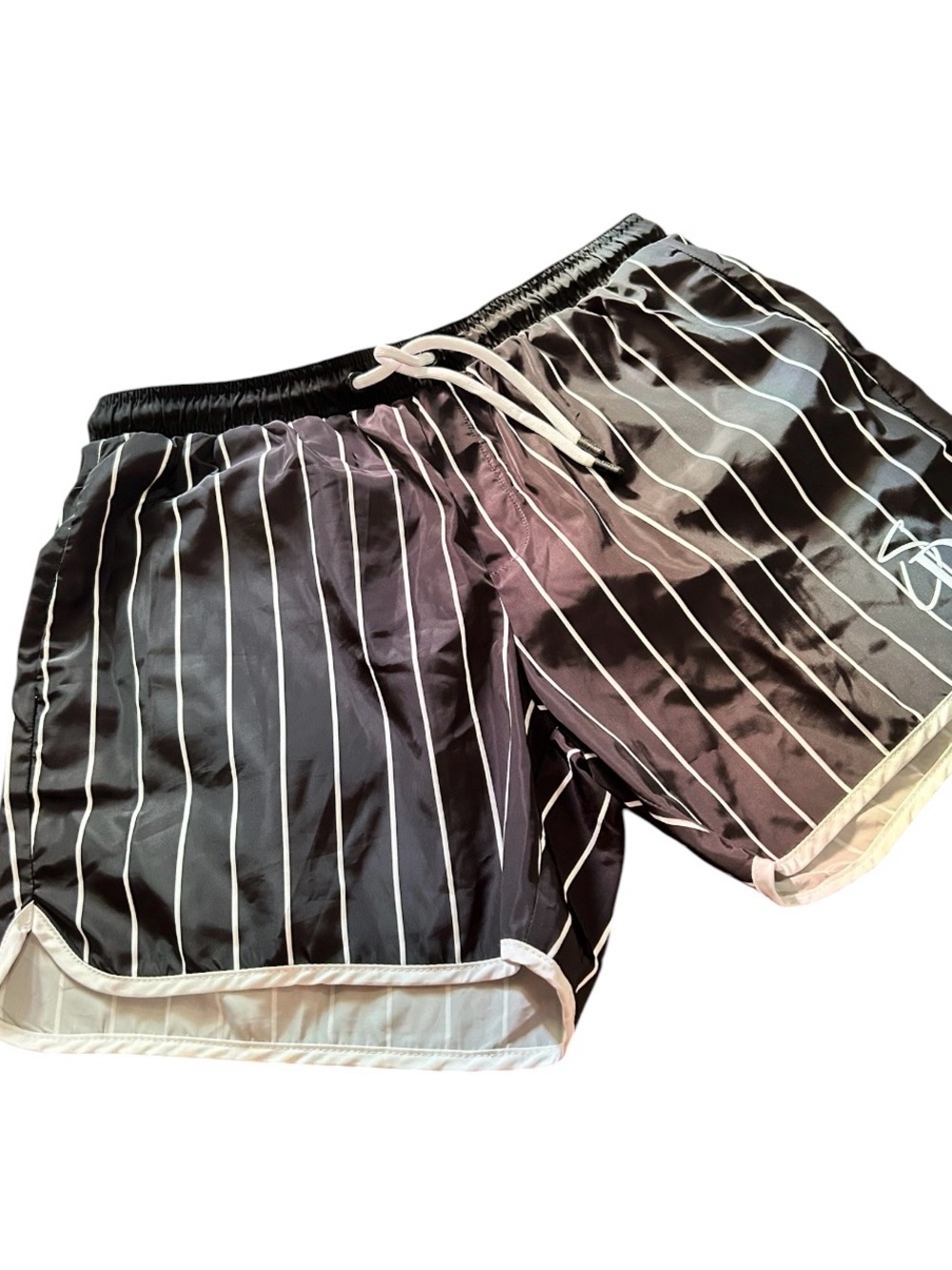 Black Pinstripe Men’s Athletic Shorts